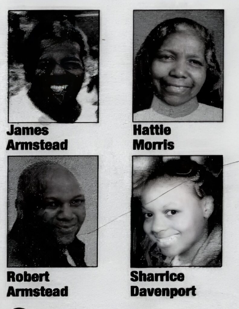 James Armstead, Hattie Morris, Robert Armstead, Charisse Davenport